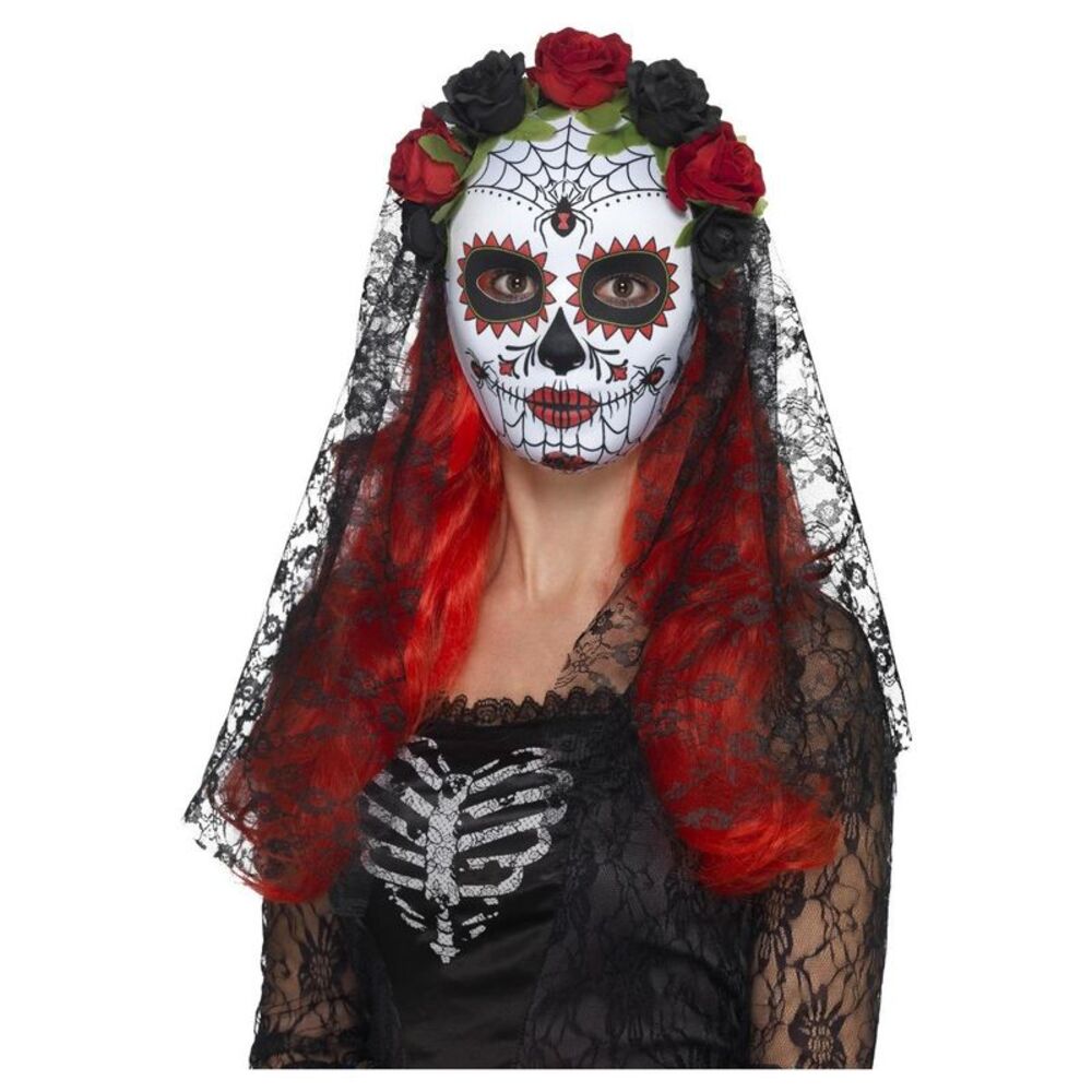 Smiffys Womens/Ladies Day Of The Dead Costume Accessory Set / Red/Black